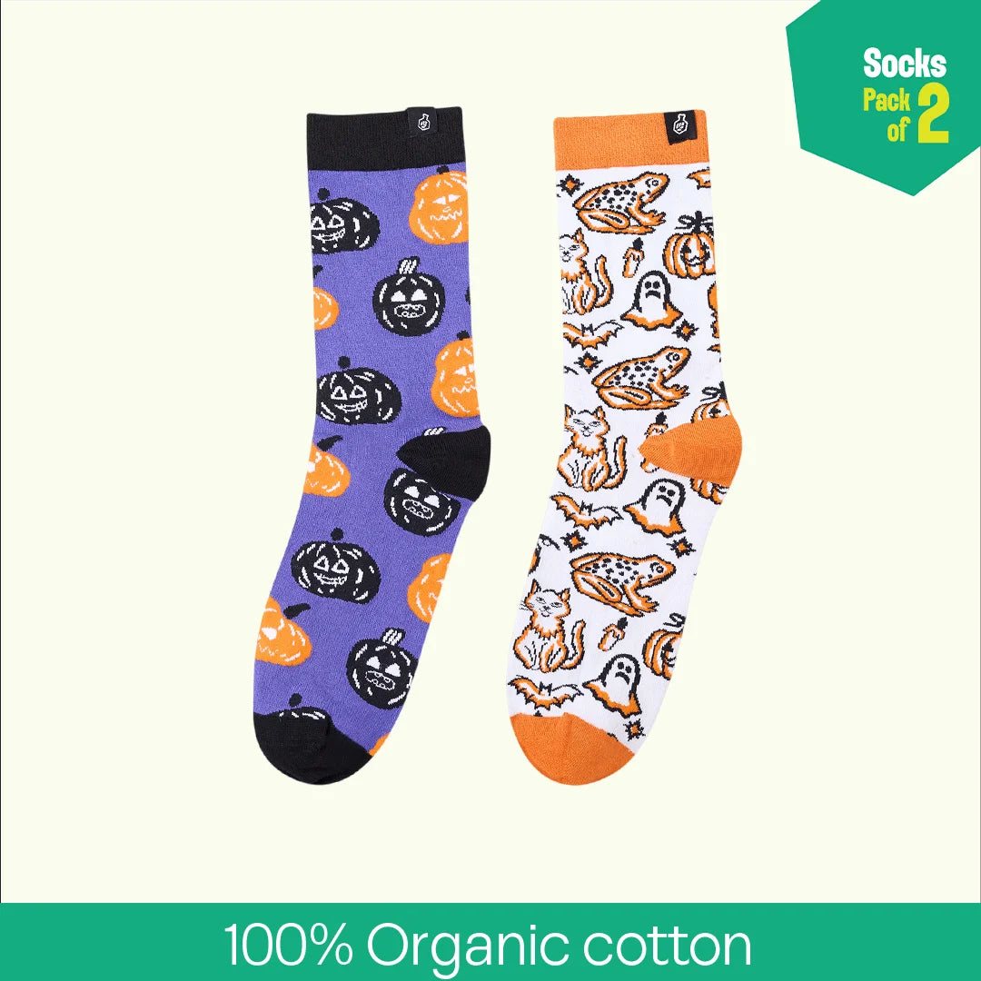 Ghost Town! Unisex Socks, 100% Organic Cotton, Crew Length, Pack of 2