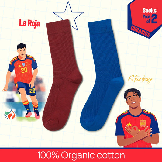 The Red Fury! Unisex Socks, 100% Organic Cotton, Crew Length, Pack of 2