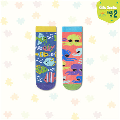 Sea World! Unisex Kid's Socks, 100% Bamboo, Crew Length, Pack of 2