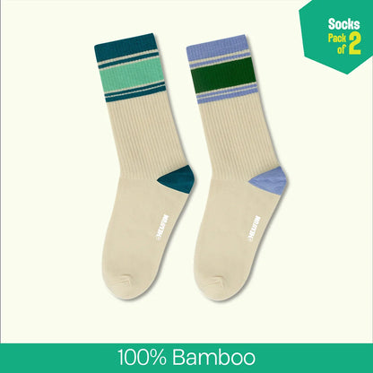 Retro Rush! Unisex Socks, 100% Bamboo, Crew Length, Pack of 2