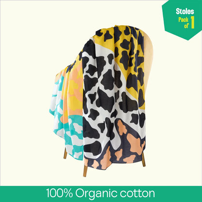 Abstract Got Talent! Women's Stole, 100% Organic Cotton, Pack of 1