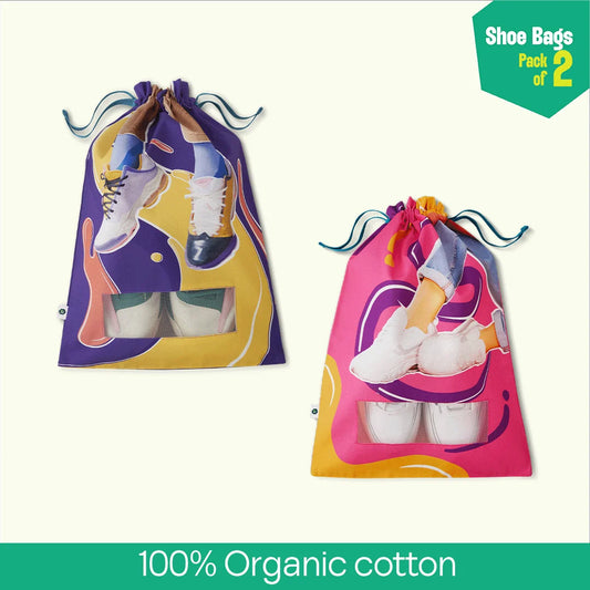 Walkie-Talkies! Shoe Bags, 100% Organic Cotton, Pack of 2