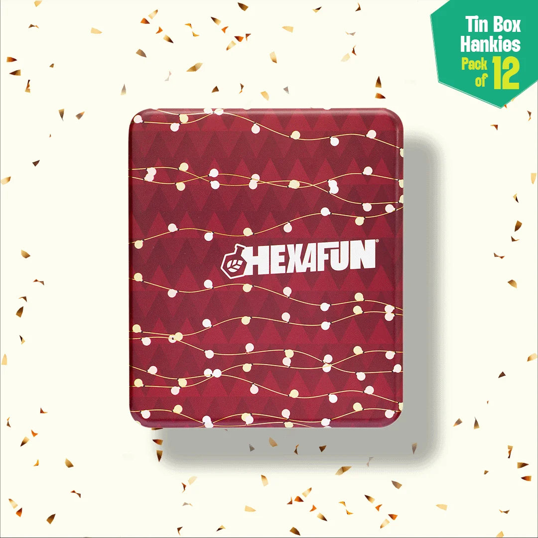 Glam Sham! Tin Gift Box, Unisex Hankies, 100% Organic Cotton, Box Of 12