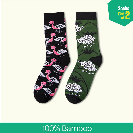 Take Me Black! Unisex Socks, 100% Bamboo, Crew Length, Pack of 2
