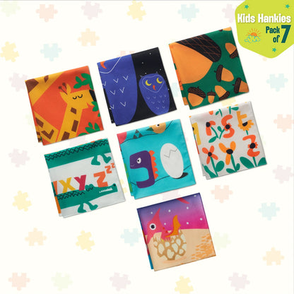 Champ-fun Zone! Unisex Kid's Hankies, 100% Organic Cotton, Pack of 7