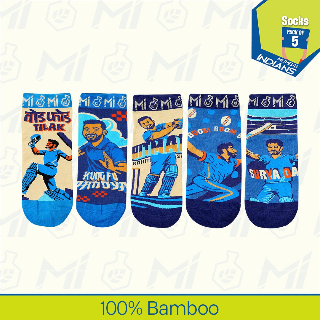 Powerplay Drip! Unisex Socks, 100% Bamboo, Ankle Length, Pack of 5