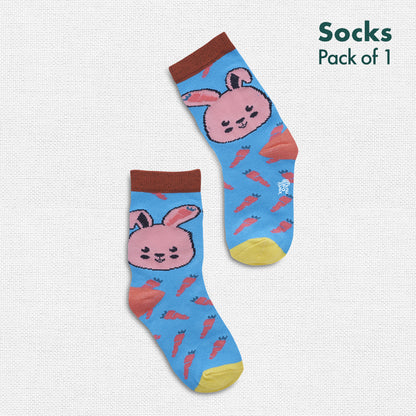 Bunny Hoppers! Unisex Kid's Socks, 100% Bamboo, Crew length, Pack of 1