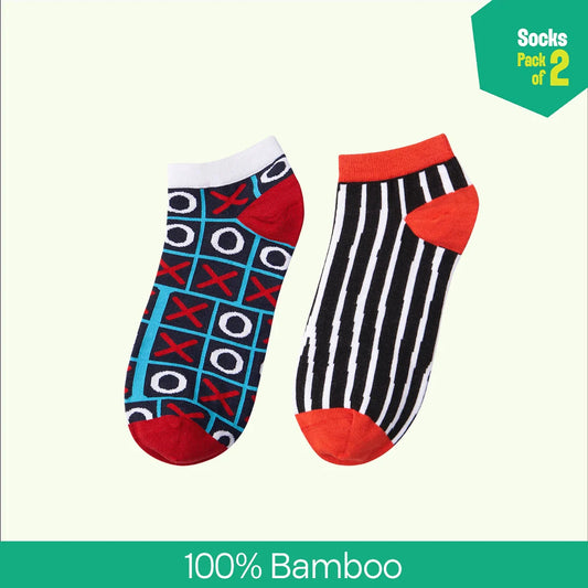 Tomatino! Unisex Socks, 100% Bamboo Made, Ankle Length, Pack of 2