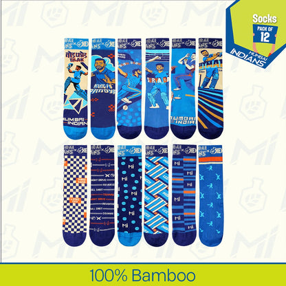 Paltan Certified! Unisex Socks, 100% Bamboo, Crew Length, Pack of 12