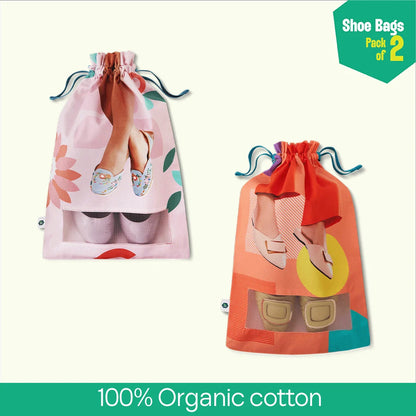 Belly Magic! Shoe Bags, 100% Organic Cotton, Pack of 2