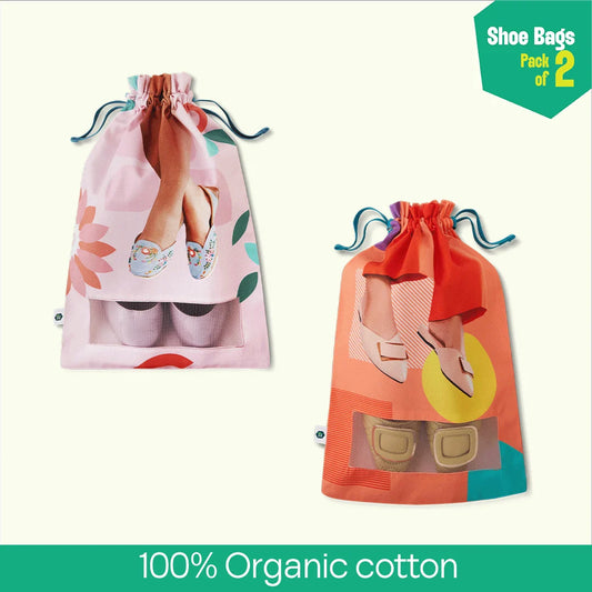 Belly Magic! Shoe Bags, 100% Organic Cotton, Pack of 2