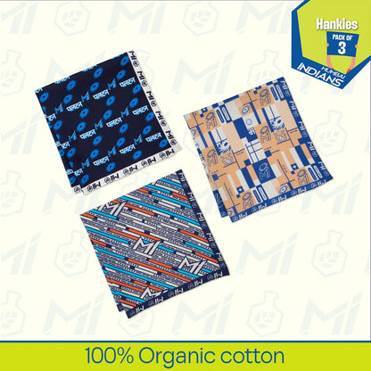 Record Makers! 100% Organic Cotton, Unisex Hankies, Pack of 3