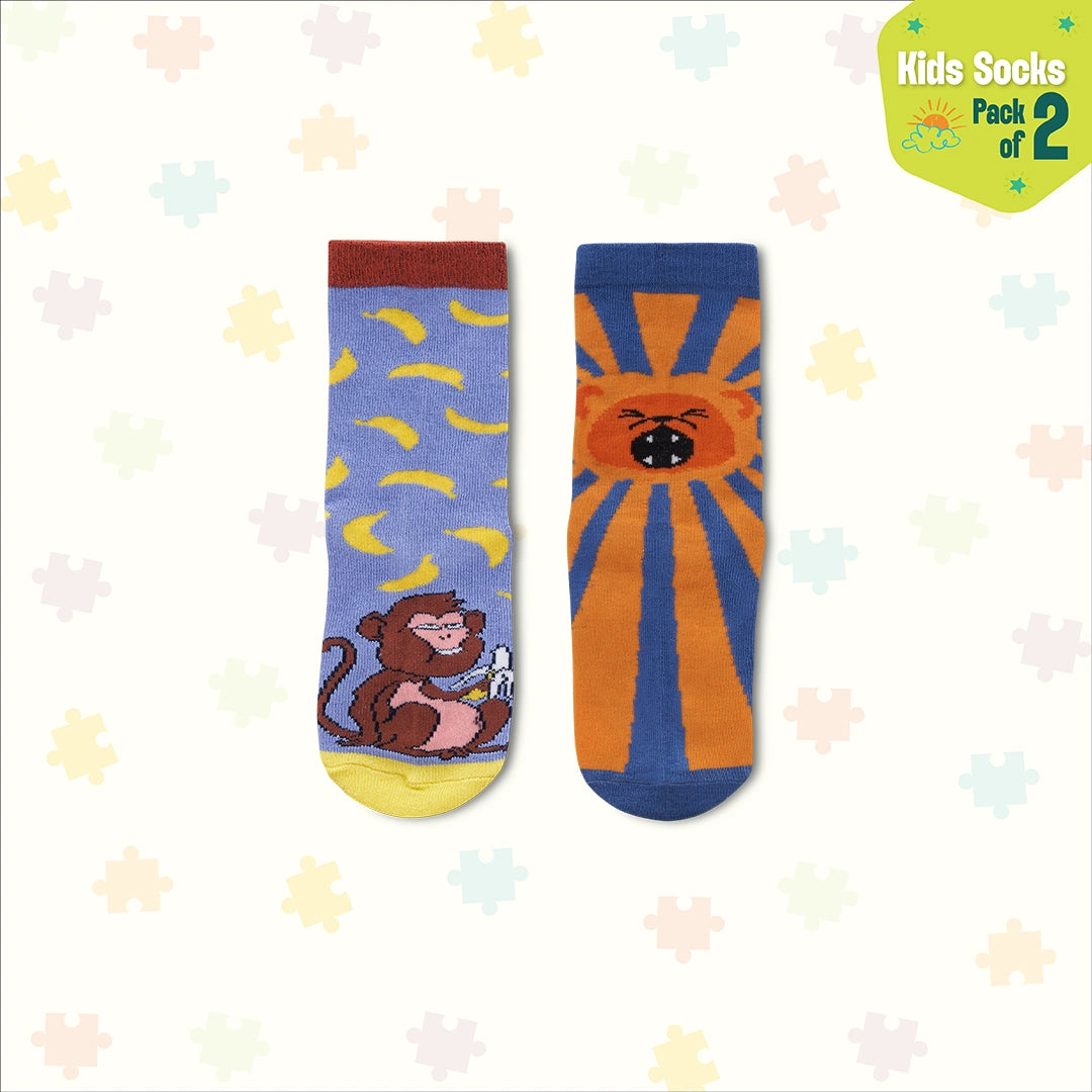 Roar-some! Unisex Kid's Socks, 100% Bamboo, Crew Length, Pack of 2