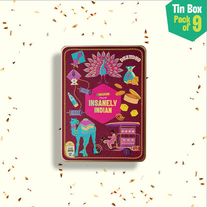 Majjama Mood Box! Tin Gift Box, 6 Hankies + 3 Socks, 100% Organic Cotton, Box of 9