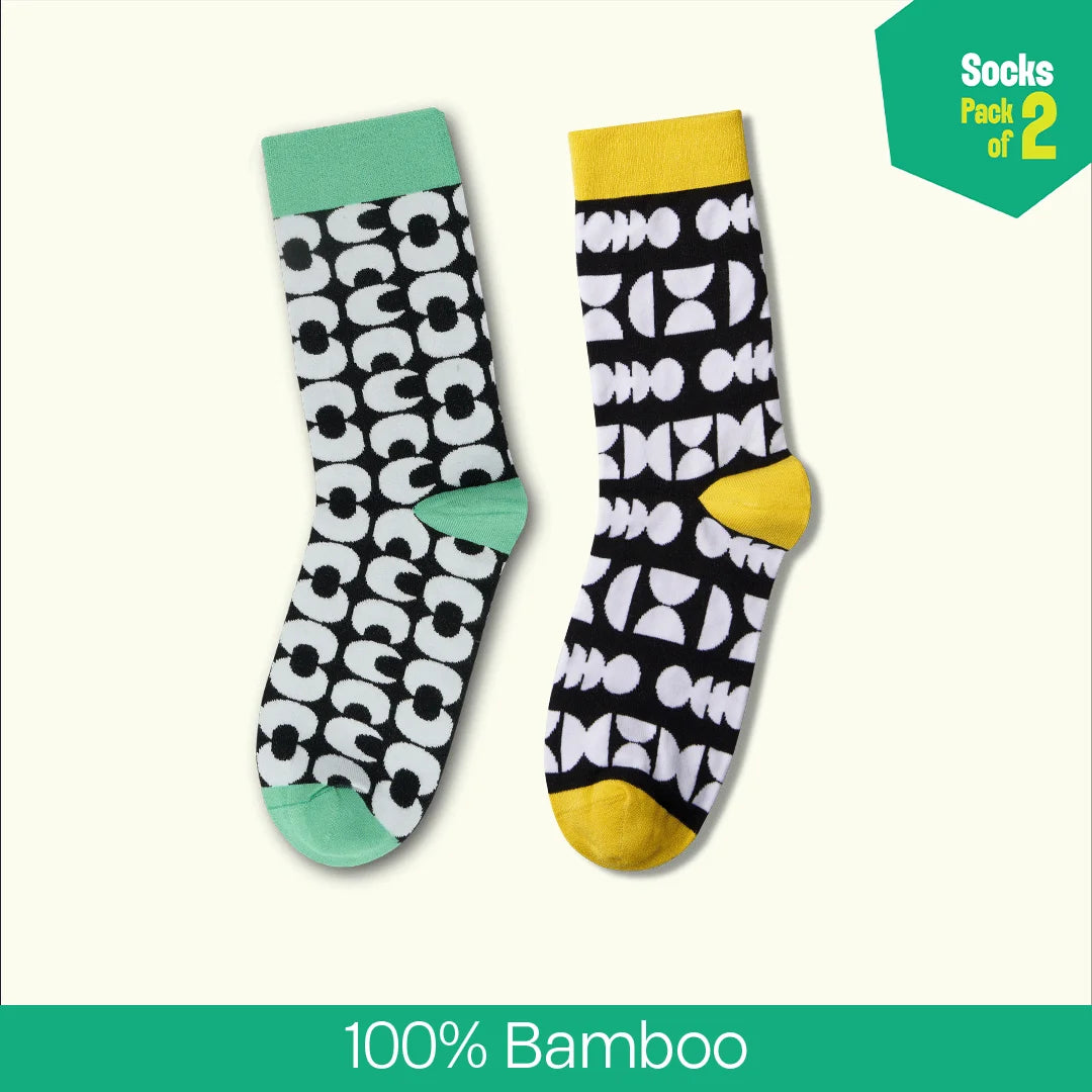 Mono-magic! Unisex Socks, 100% Bamboo, Crew Length, Pack of 2
