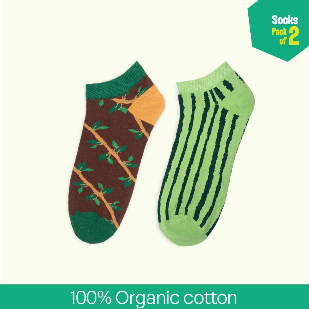 Sensing A Pattern! Unisex Socks, 100% Organic Cotton, Ankle Length, Pack of 2