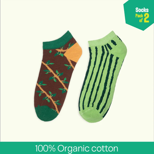 Sensing A Pattern! Unisex Socks, 100% Organic Cotton, Ankle Length, Pack of 2