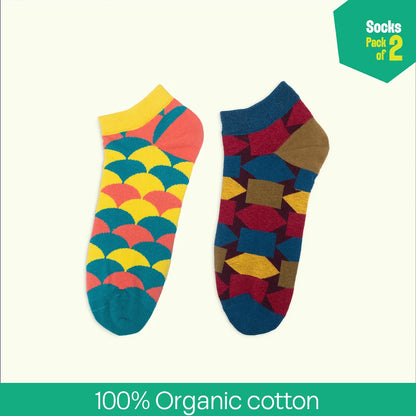 Stripe-otypical! Unisex Socks, 100% Organic Cotton, Ankle Length, Pack of 2