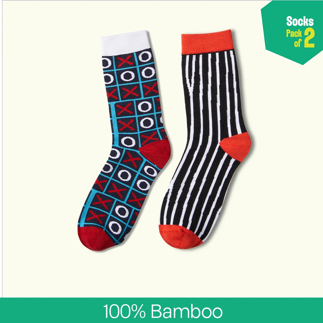 Tomatino! Unisex Socks, 100% Bamboo, Crew Length, Pack of 2