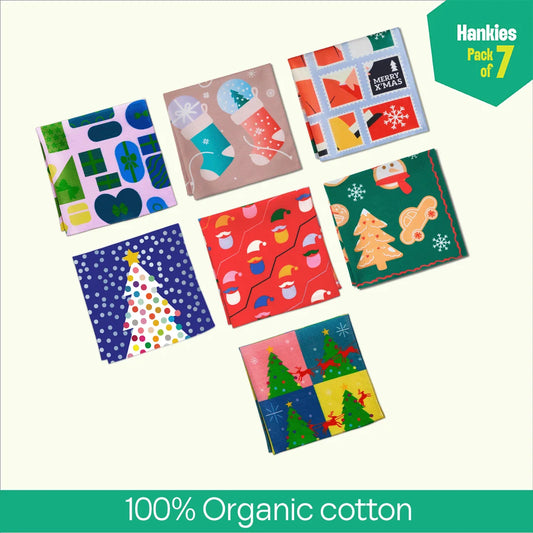 Feelin' Frosty! Unisex Hankies, 100% Organic Cotton, Pack of 7