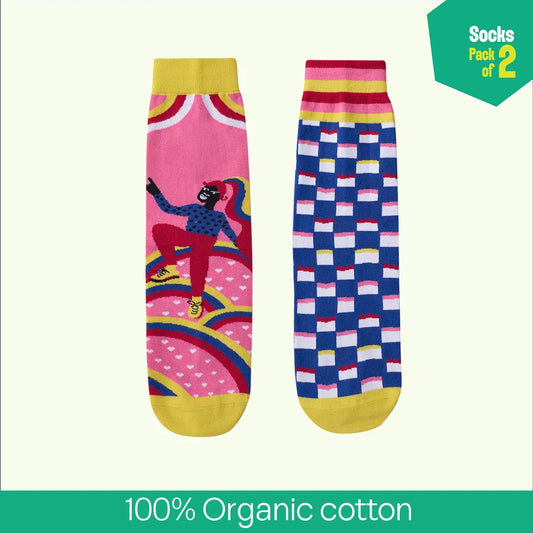Out Loud! Unisex Socks, 100% Organic Cotton, Crew Length, Pack of 2