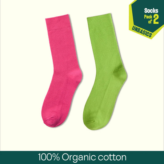 Macaroons! Unisex Socks, 100% Organic Cotton, Crew Length, Pack of 2