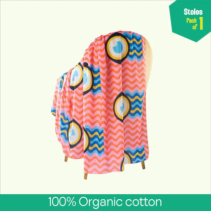 For Your Eyes Only! Women's Stole, 100% Organic Cotton, Pack of 1