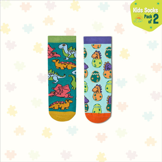 Jurassic Park! Unisex Kid's Socks, 100% Bamboo, Crew Length, Pack of 2