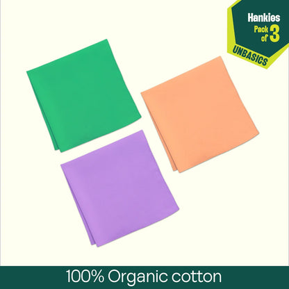 Drunch! Unisex Hankies, 100% Organic Cotton, Pack of 3