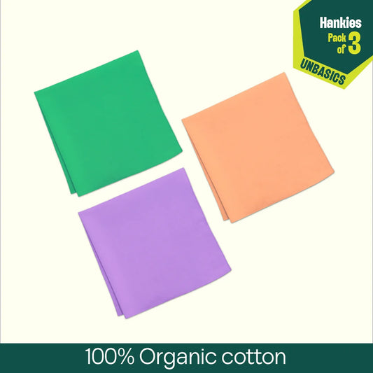 Drunch! Unisex Hankies, 100% Organic Cotton, Pack of 3