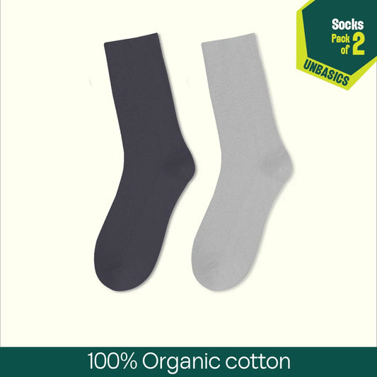 Earthbound! Unisex Socks, 100% Organic Cotton, Crew Length, Pack of 2