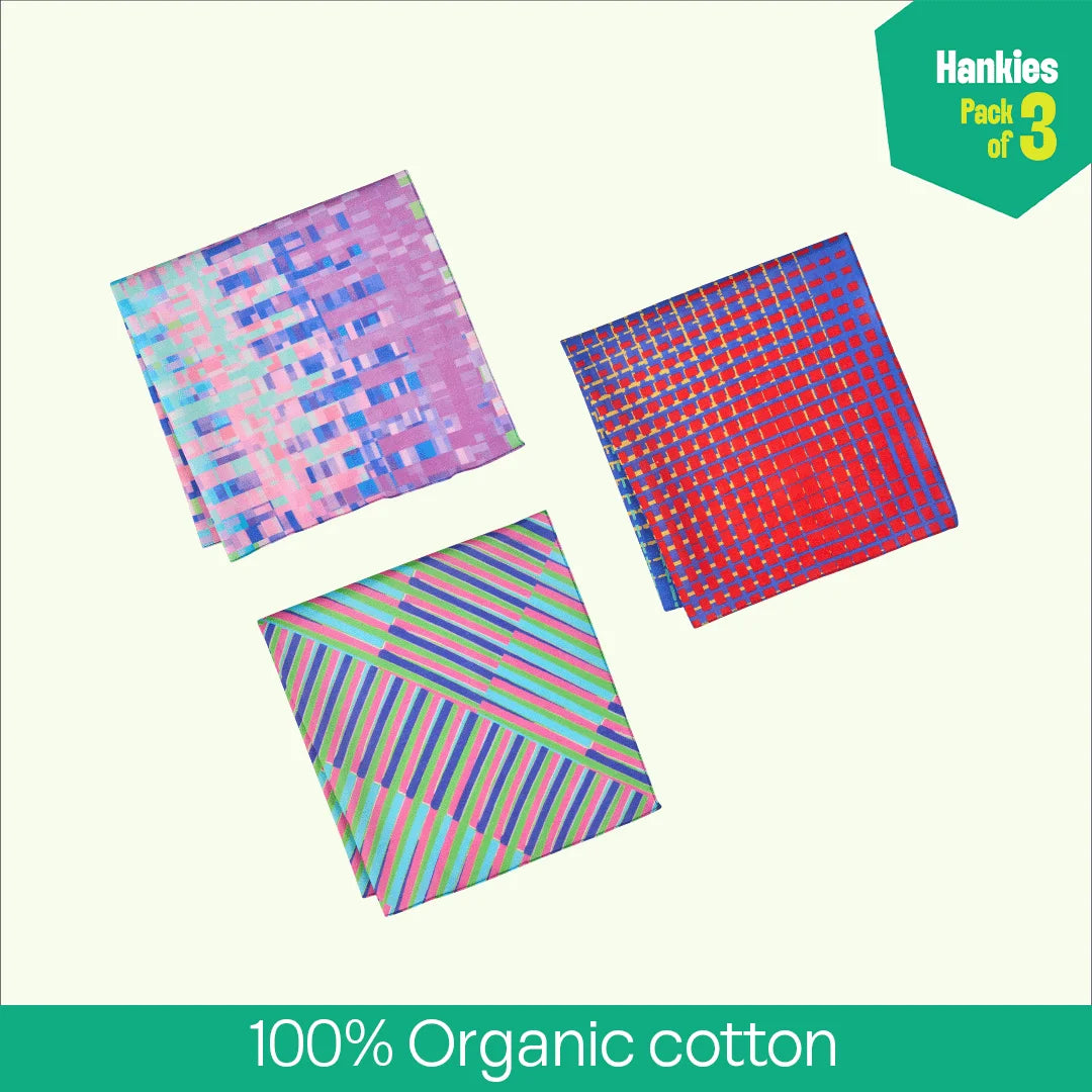 Byte Me! Unisex Hankies, 100% Organic Cotton, Pack of 3
