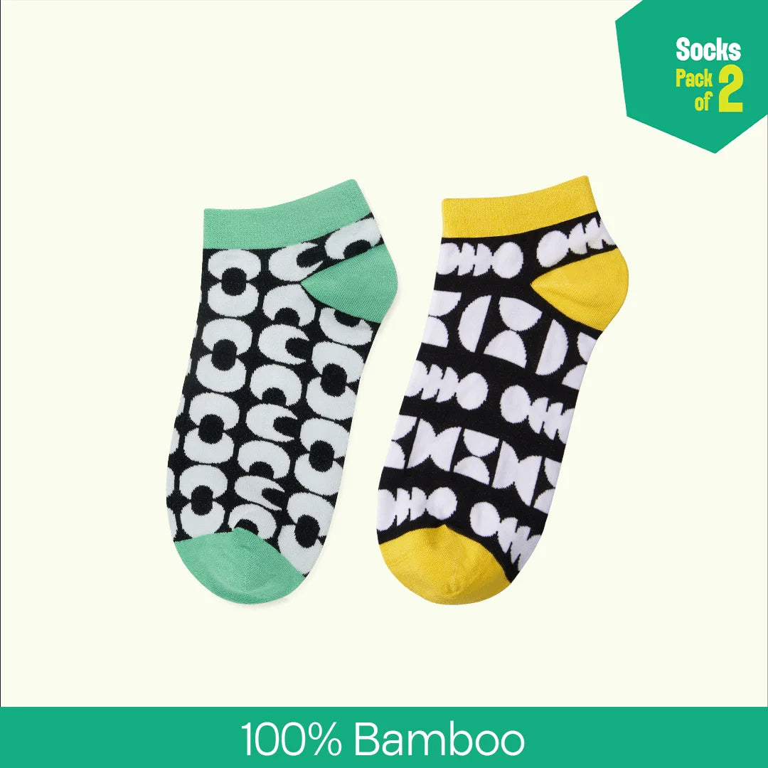 Mono-magic! Unisex Socks, 100% Bamboo, Ankle Length, Pack of 2