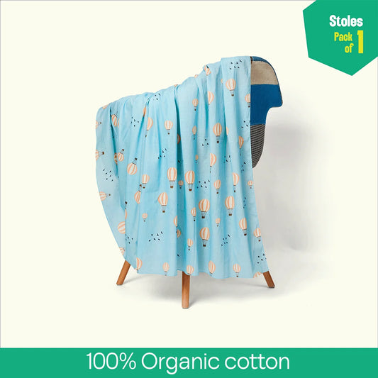 BTW! Balloon The Way! Women's Stole, 100% Organic Cotton, Pack of 1