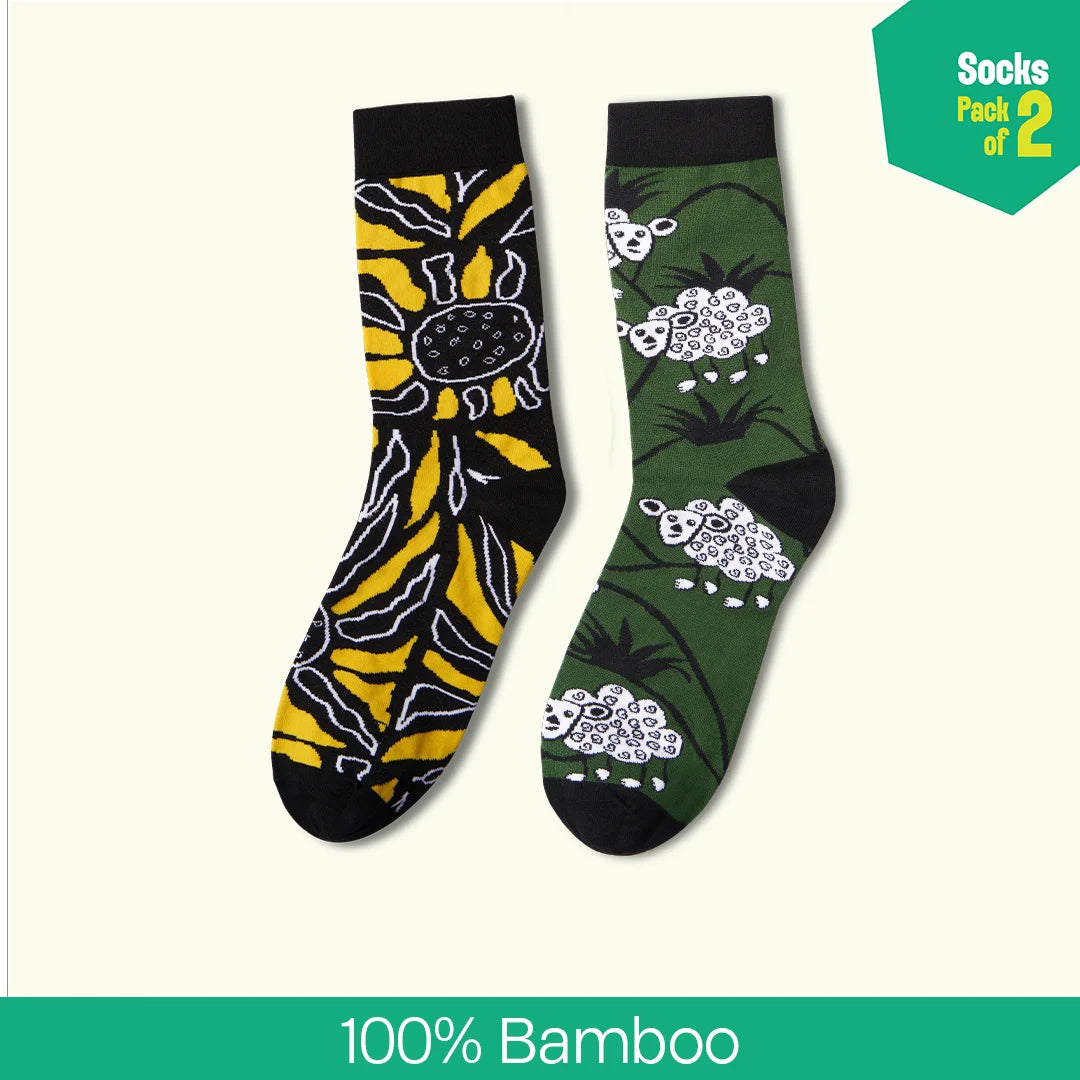 Black Matters! Unisex Socks, 100% Bamboo, Crew Length, Pack of 2