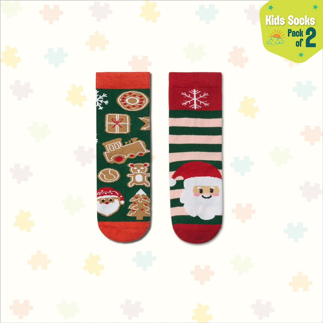 Baby Claus! Unisex Kid's Socks, 100% Bamboo, Crew Length, Pack of 2