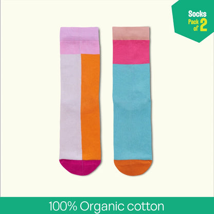 Paint The Town Orange! Unisex Socks, 100% Organic Cotton, Crew Length, Pack of 2