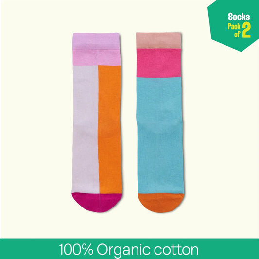 Paint The Town Orange! Unisex Socks, 100% Organic Cotton, Crew Length, Pack of 2