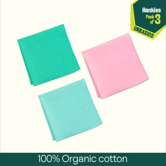 Bubblegum! Unisex Hankies, 100% Organic Cotton, Pack of 3