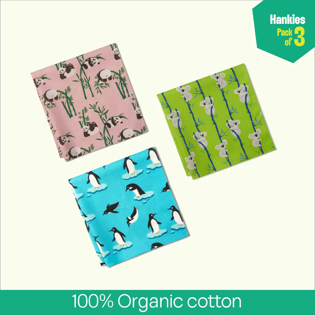 Spirit Animal! Unisex Hankies, 100% Organic Cotton, Pack of 3