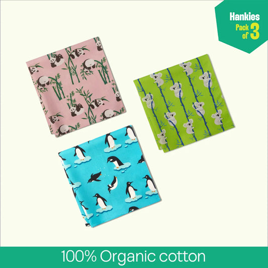 Spirit Animal! Unisex Hankies, 100% Organic Cotton, Pack of 3