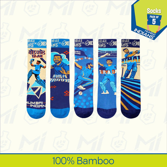 Powerplay Drip! Unisex Socks, 100% Bamboo, Crew Length, Pack of 5