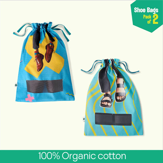 Big Bag Theory! Shoe Bags, 100% Organic Cotton, Pack of 2