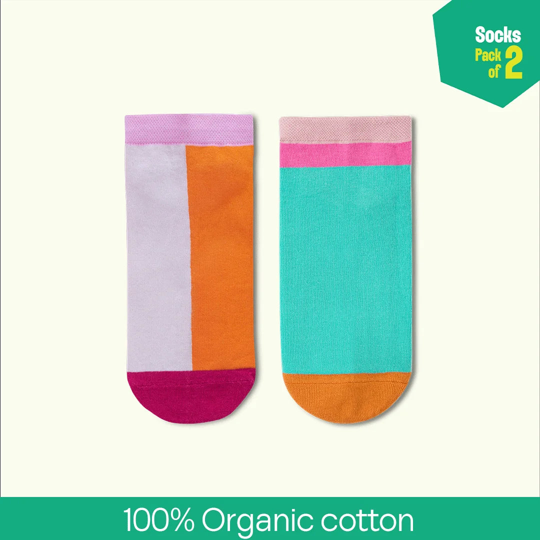 Paint The Town Orange! Unisex Socks, 100% Organic Cotton, Ankle Length, Pack of 2