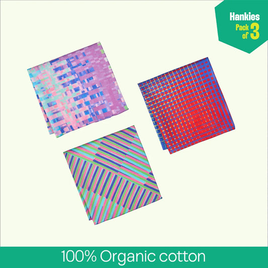 Byte Me! Unisex Hankies, 100% Organic Cotton, Pack of 3