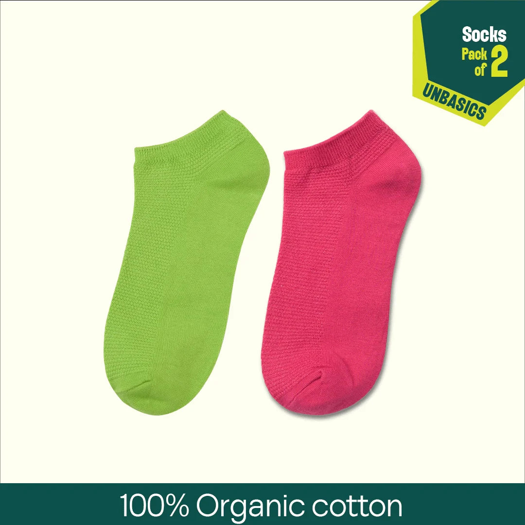 Macaroons! Unisex Socks, 100% Organic Cotton, Ankle Length, Pack of 2