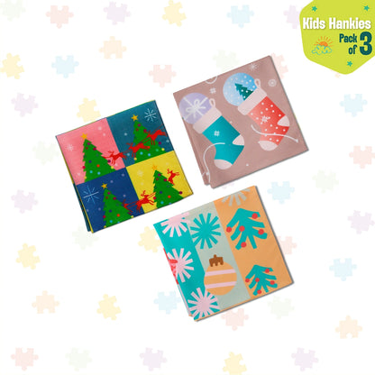 Sant-astic! Unisex Kid's Hankies, 100% Organic Cotton, Pack of 3