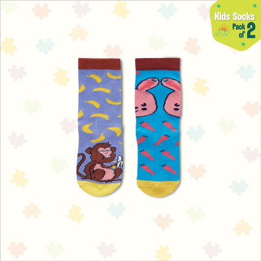 Zoo-niverse! Unisex Kid's Socks, 100% Bamboo, Crew Length, Pack of 2