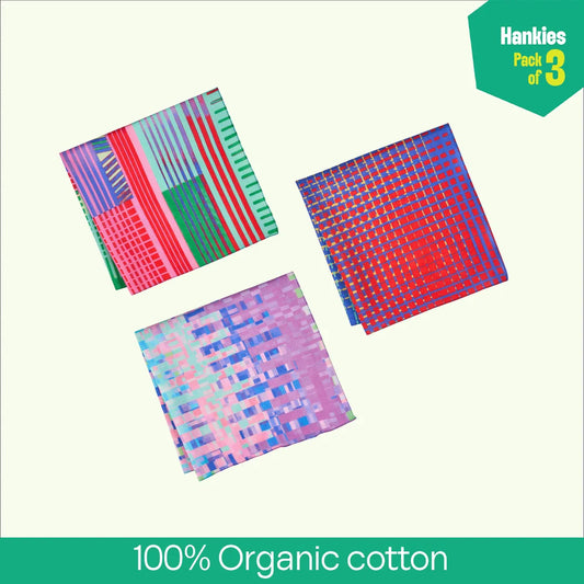 System Crash! Unisex Hankies, 100% Organic Cotton, Pack of 3