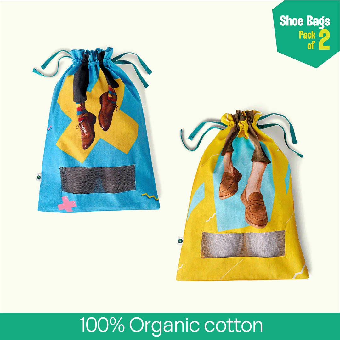 Boot-camp! Shoe Bags, 100% Organic Cotton, Pack of 2